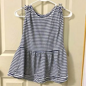 Oshkosh Girls Summer Blue and White Top Size 14